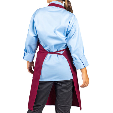 Tạp dề yếm vải twill poly-cotton có thể tùy chỉnh Uncommon Chef 3004 đỏ mận, 3 túi