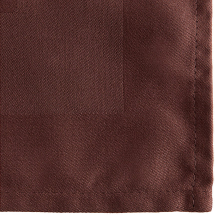 Khăn ăn nâu socola bằng polyester 100% viền satin Oxford 51 cm x 51 cm - Gói 12 cái