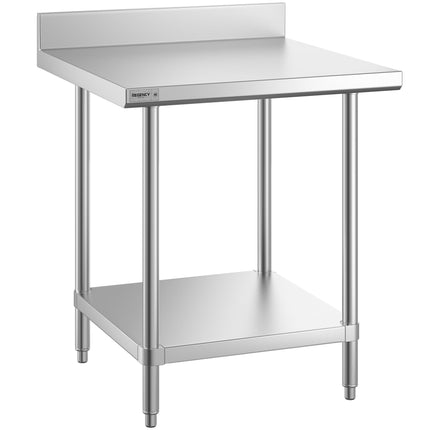 Bàn làm việc inox có kệ dưới Regency Spec Line tấm chắn sau 10 cm 76 x 76 cm