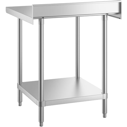 Bàn làm việc inox có kệ dưới Regency Spec Line tấm chắn sau 10 cm 76 x 76 cm