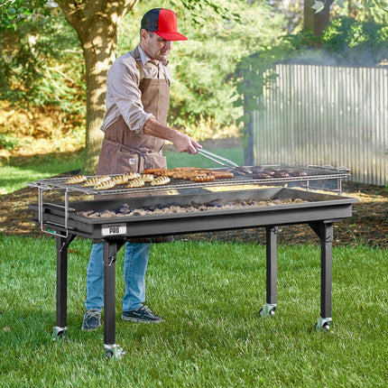 Bếp nướng than thép loại nặng Backyard Pro CHAR-60 152 cm với vỉ điều chỉnh, chân tháo rời và nắp che