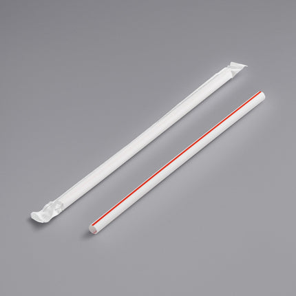 Ống hút khổng lồ sọc đỏ trắng có bọc Choice 20 cm - Thùng 7.500 cái