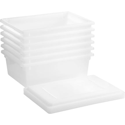 Hộp đựng thực phẩm nhựa polyethylene kèm nắp Vigor 66 x 46 x 23 cm màu trắng - Gói 6 bộ