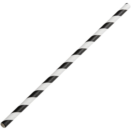 Ống hút giấy jumbo sọc đen không bọc EcoChoice 19,7 cm - Gói 2.400 cái