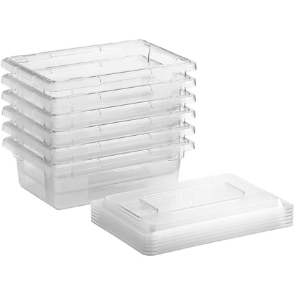 Hộp đựng thực phẩm nhựa polycarbonate trong suốt kèm nắp Vigor 46 x 30 x 15 cm - Gói 6 bộ