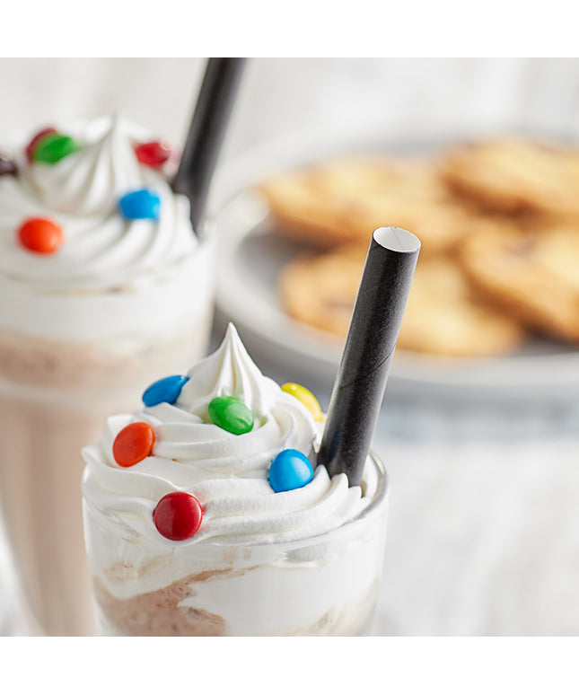 Ống hút giấy đen EcoChoice Colossal 22 cm (không bọc) - Gói 500 cái