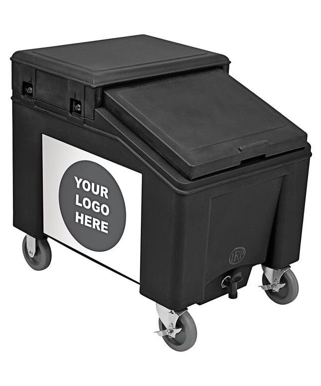 Thùng đá di động tùy chỉnh màu đen IRP 3100001 Ice Caddy 45 kg in đồ họa Ice Cold Beverage
