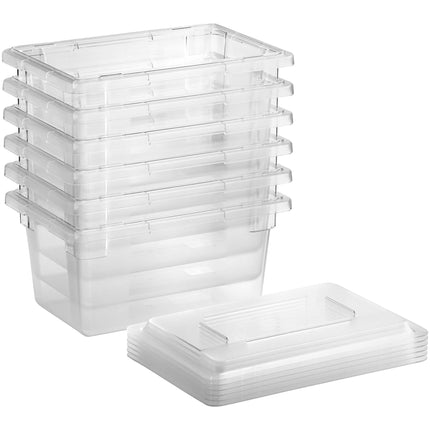 Hộp đựng thực phẩm nhựa polycarbonate trong suốt kèm nắp Vigor 46 x 30 x 23 cm - Gói 6 bộ