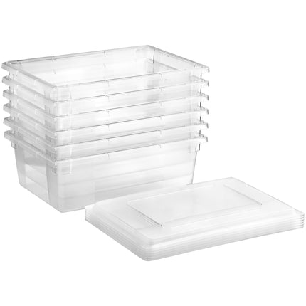 Hộp đựng thực phẩm nhựa polycarbonate trong suốt kèm nắp Vigor 66 x 46 x 23 cm - Gói 6 bộ