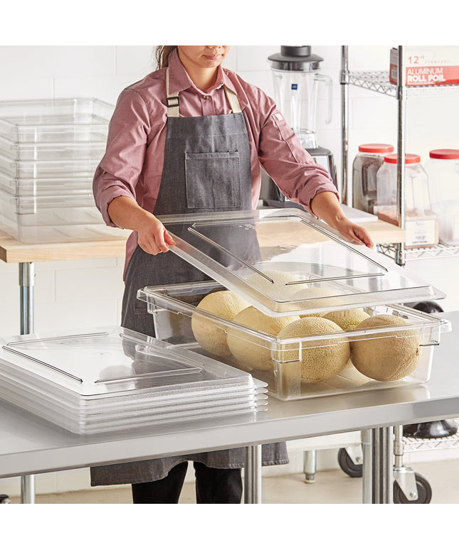 Hộp đựng thực phẩm nhựa polycarbonate trong suốt kèm nắp Cambro Camwear 66 x 46 x 15 cm - Bộ 6 cái