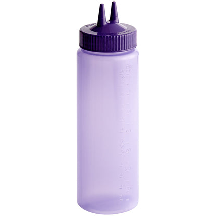Bình bóp nước sốt nhựa tím Vollrath Traex® Color-Mate™ 710 ml Twin Tip™ miệng rộng - 2324C-54