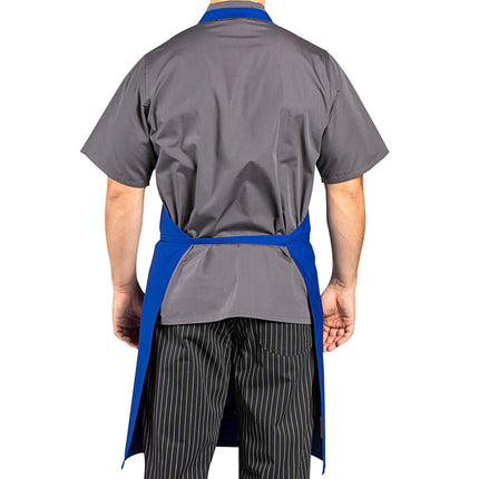 Tạp dề yếm vải twill poly-cotton có thể tùy chỉnh Uncommon Chef 3004 xanh royal, 3 túi