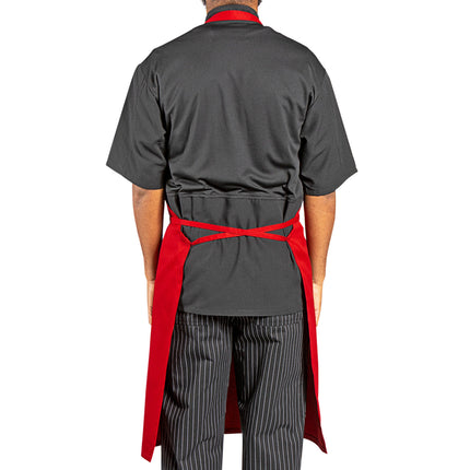 Tạp dề yếm vải twill poly-cotton có thể tùy chỉnh Uncommon Chef 3004 đỏ, 3 túi