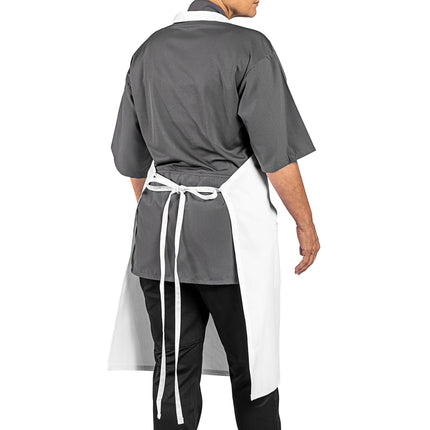 Tạp dề yếm vải twill poly-cotton có thể tùy chỉnh Uncommon Chef 3004 trắng, 3 túi