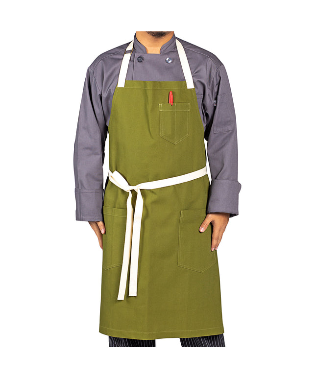 Tạp dề yếm canvas cotton màu xanh lá Uncommon Chef 3115 86,4 x 91,4 cm