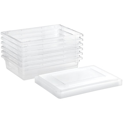 Hộp đựng thực phẩm nhựa polycarbonate trong suốt kèm nắp Vigor 66 x 46 x 15 cm - Gói 6 bộ