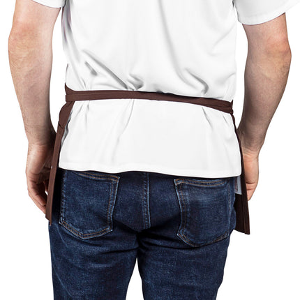 Tạp dề nửa thân vải poly-cotton có thể tùy chỉnh Uncommon Chef 3067 nâu, 3 túi