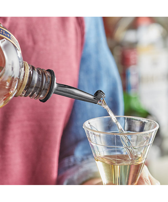 Vòi rót rượu Acopa màu đen đầu vòi thuôn có nắp lật không vòng cổ - Gói 12 cái