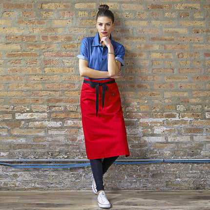 Tạp dề bistro canvas cotton màu đỏ Uncommon Chef 3120 83,8 x 78,7 cm