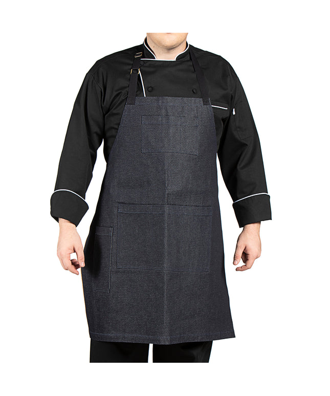 Tạp dề yếm denim cotton màu đen Uncommon Chef 3122 86,4 x 78,7 cm