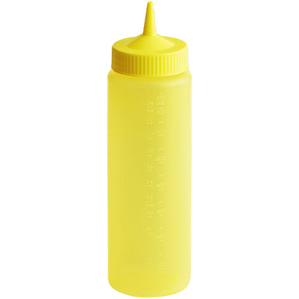 Bình bóp nước sốt nhựa vàng Vollrath Traex® Color-Mate™ 710 ml đầu đơn miệng rộng - 4924C-08