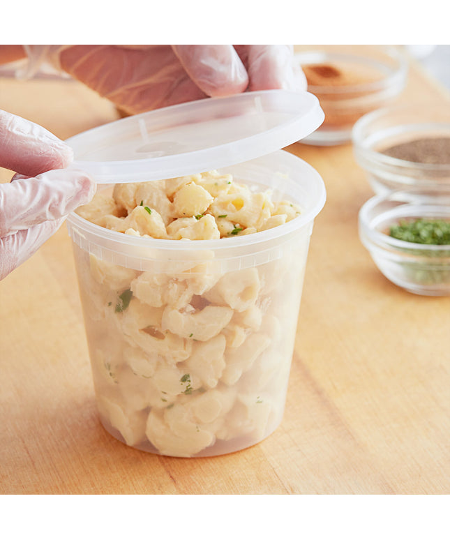 Choice Bộ Hộp Đựng Deli Nhựa Trong Mờ Siêu Bền 24 oz Kèm Nắp 240 Cái/Thùng