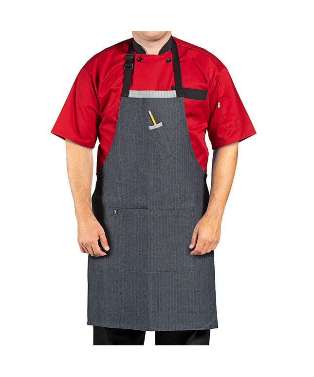 Tạp dề yếm denim cotton màu xám Uncommon Chef 3128 86,4 x 58,4 cm