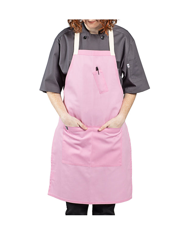 Tạp dề yếm poly-cotton màu hồng Uncommon Chef 3127 86,4 x 58,4 cm