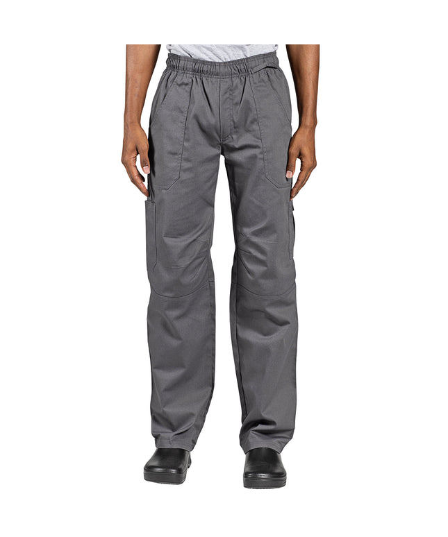 Quần bếp Uncommon Chef 4102 unisex Slate xám tùy chỉnh Grunge Cargo quần bếp - L