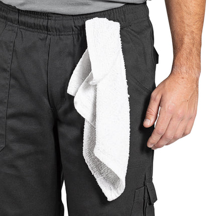 Quần đầu bếp unisex twill poly-cotton màu đen Uncommon Chef 4102 size M