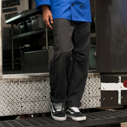 Quần đầu bếp unisex twill poly-cotton màu đen Uncommon Chef 4102 size M