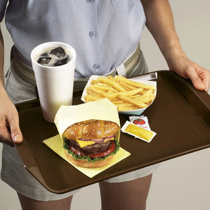 (24 pieces) CAMBRO | Fast Food Tray – Rectangular – Raised Edge with Handles – 430×300 mm – Brown