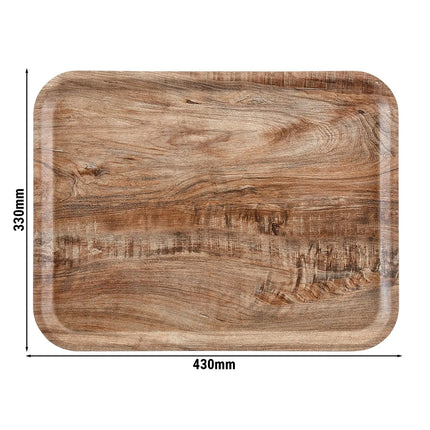(24 pieces) CAMBRO | MADEIRA - Laminated tray - rectangular - 330x430mm - wood look - light olive