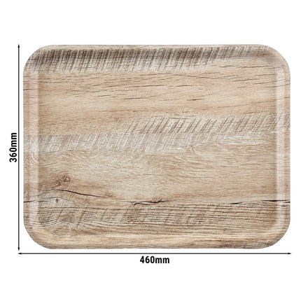 (24 pieces) CAMBRO | MADEIRA - Laminated tray - rectangular - 330x430mm - wood look - light oak