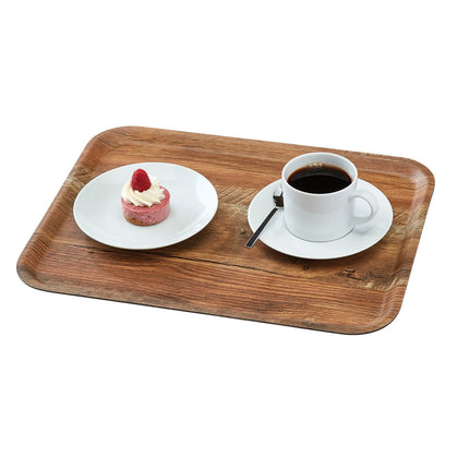 (24 pieces) CAMBRO | MADEIRA - Laminated tray - rectangular - 330x430mm - wood look - brown oak