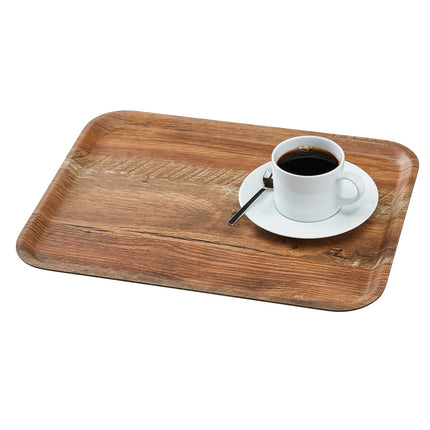 (24 pieces) CAMBRO | MADEIRA - Laminated tray - rectangular - 330x430mm - wood look - brown oak