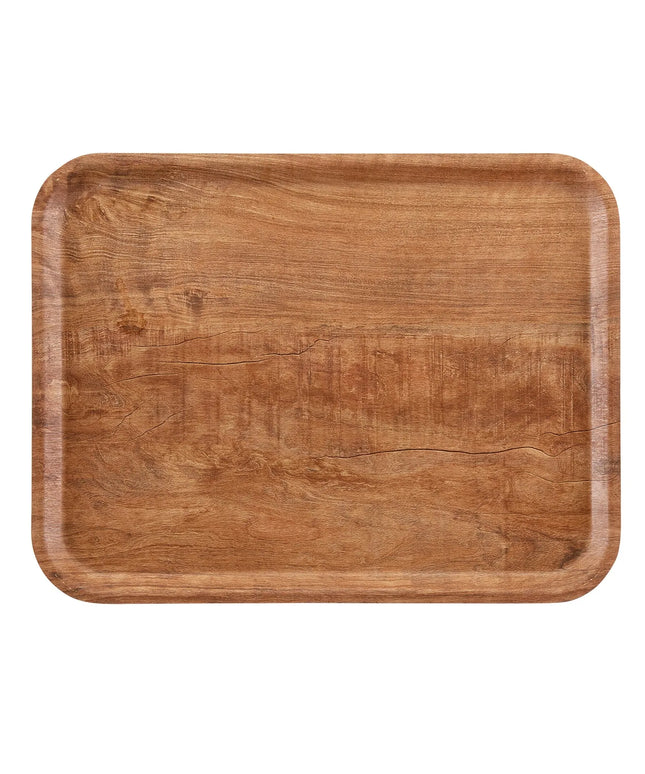 (24 pieces) CAMBRO | MADEIRA - Laminated tray - rectangular - 360x460mm - wood look - olive brown