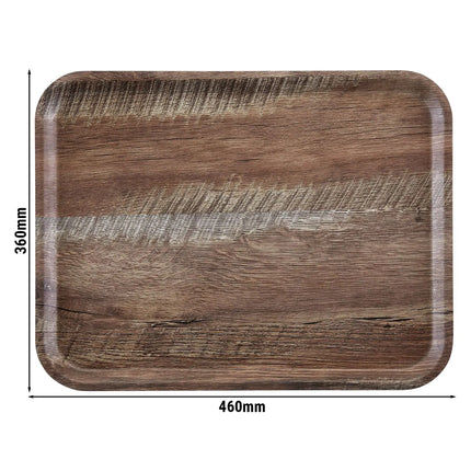 (24 pieces) CAMBRO | MADEIRA - Laminated tray - rectangular - 360x460mm - wood look - dark oak