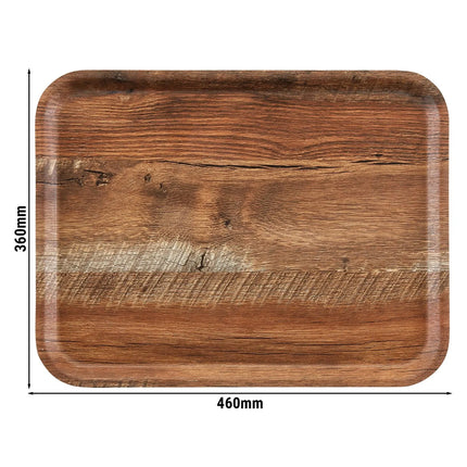 (24 pieces) CAMBRO | MADEIRA - Laminated tray - rectangular - 360x460mm - wood look - brown oak