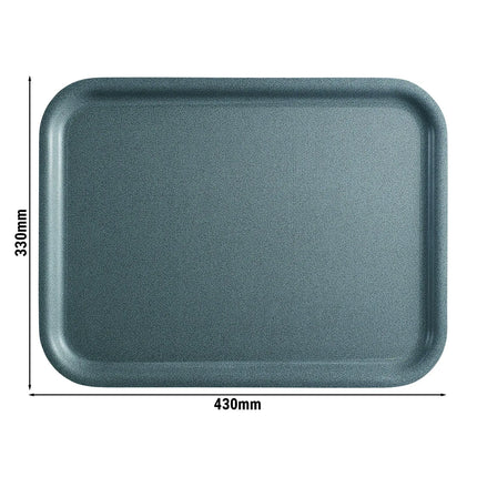 (24 pieces) CAMBRO | MYKONOS - Laminated Tray - 330x430mm - Charcoal Granite