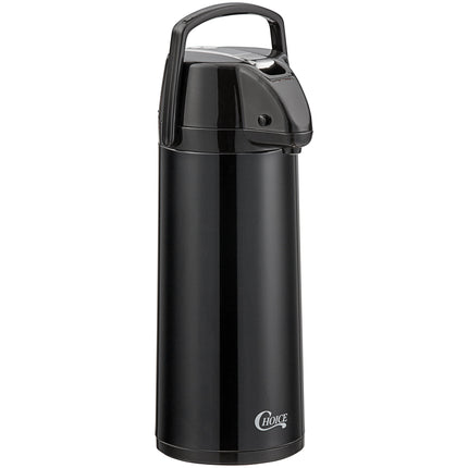 Bình ủ cà phê inox lót thủy tinh Choice 2,5 lít màu đen cần gạt