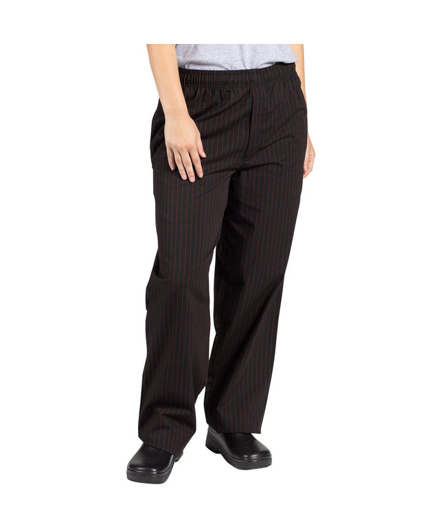 Quần bếp sọc mảnh đen/đỏ tùy chỉnh dệt nhuộm sợi Uncommon Chef 4003 unisex - 2XL