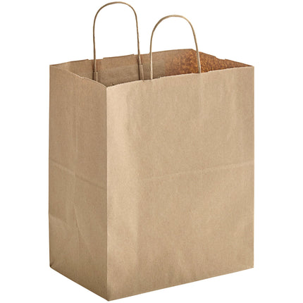 Túi đựng bánh Duro 25,4 cm x 17,1 cm x 30,5 cm Bistro tự nhiên kraft Paper Shopping Bag với Handles - Bó 250 cái