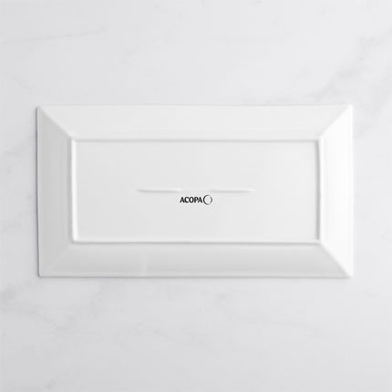 Đĩa dài sứ Acopa 37 x 21 cm màu trắng sáng chữ nhật - Thùng 12 cái