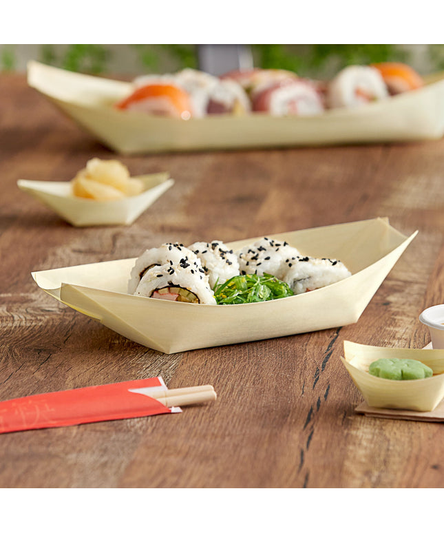 Đồ đựng thực phẩm thân thiện môi trường EcoChoice 22,9 cm dùng một lần gỗ Food Boat - Gói 100 cái