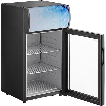Tủ mát trưng bày để bàn tùy chỉnh đen Avantco SC-40 với cửa bản lề