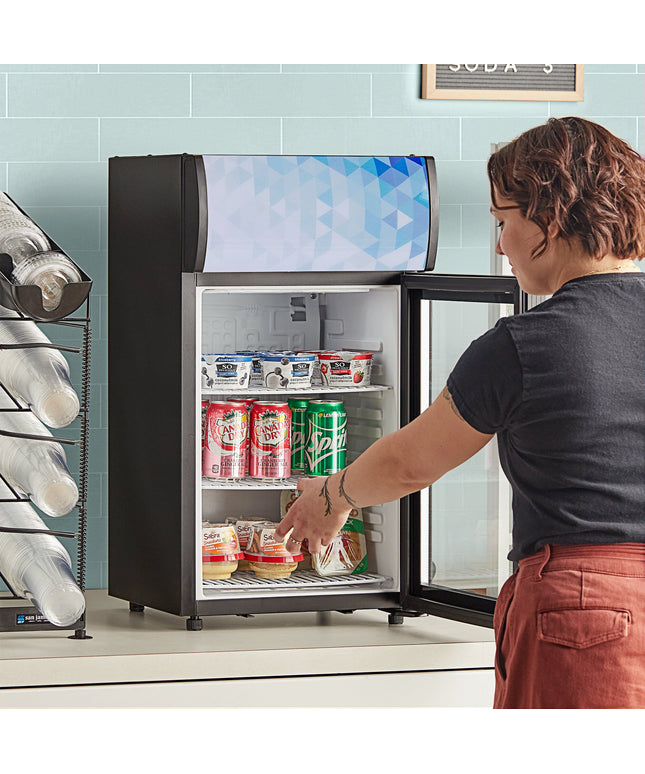 Tủ mát trưng bày để bàn tùy chỉnh đen Avantco SC-40 với cửa bản lề