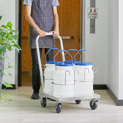 Bộ vận chuyển đá Choice 39 kg gồm 4 xô đá và xe đẩy nhôm