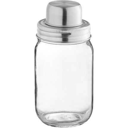 Bình lắc cocktail thủy tinh kiểu hũ mason 3 mảnh Acopa 444 ml