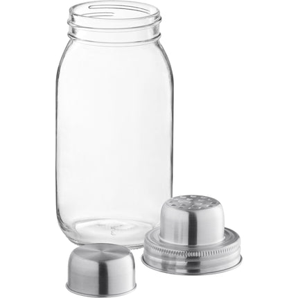 Bình lắc cocktail thủy tinh kiểu hũ mason 3 mảnh Acopa 739 ml
